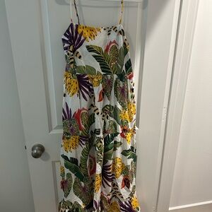 FARM Rio Vibrant Leaf Print Dress